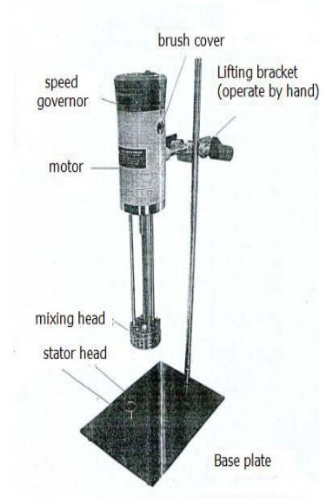 Mixer/Homogenizer Shear Tinggi dengan Pengangkat Hidrolik/ High shear mixer